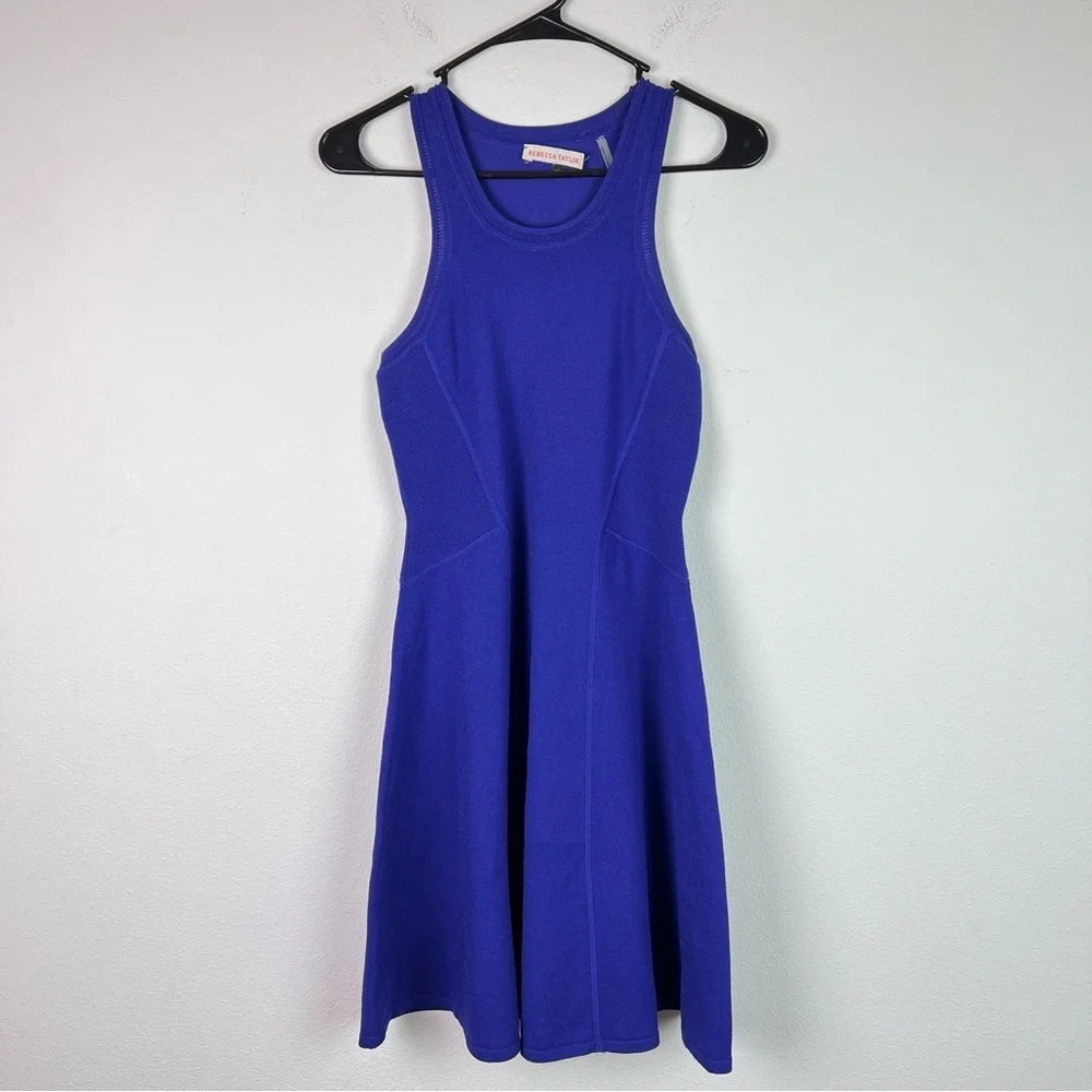 Rebecca Taylor Blue‎ Skater Dress Mini/Midi Size Small